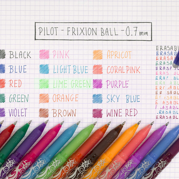 Pilot FriXion Ball Gel Roller balpen set 15 kleuren