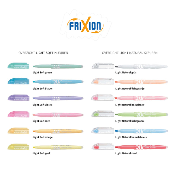 Pilot FriXion Highlighter Light Natural markeerstift - diverse kleuren