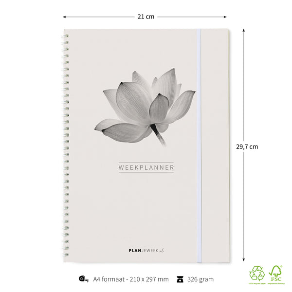 Prikkelarme weekplanner planboekje Lotus A4