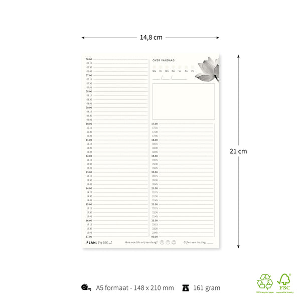 Prikkelarme dagplanner Lotus A5