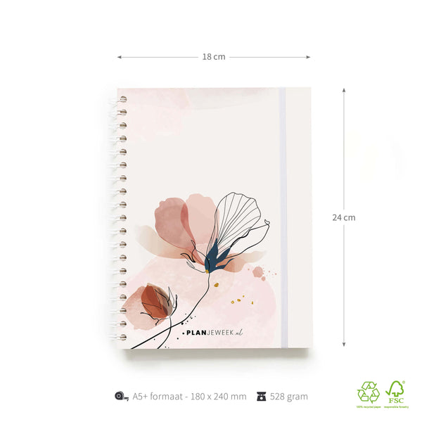 Weekplanner A5+ planboek Klaproos