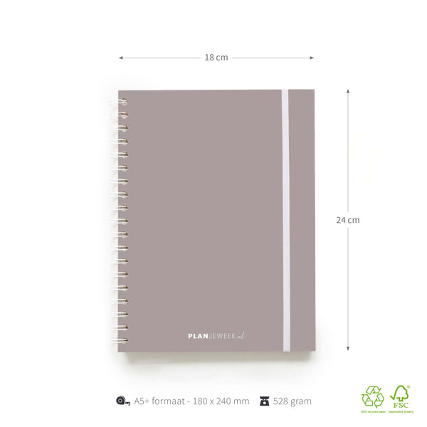 Weekplanner A5+ planboek Taupe