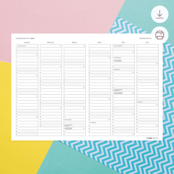 Printable - Jaarplanner 2027