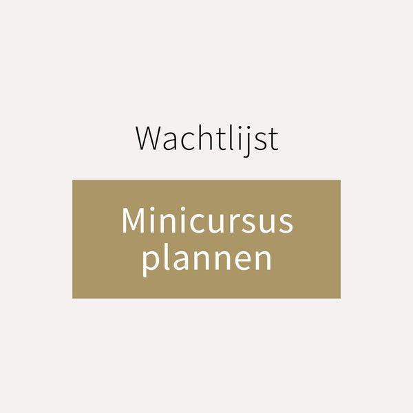 [WACHTLIJST] Minicursus plannen