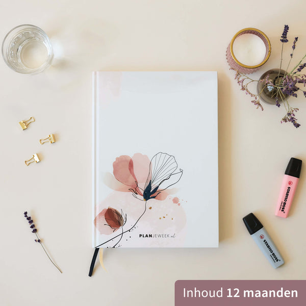 Prikkelarme planner Grafische Bloem - Large