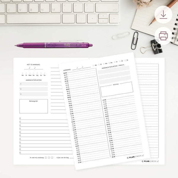 Printable - Dagplanner DIY planboekje