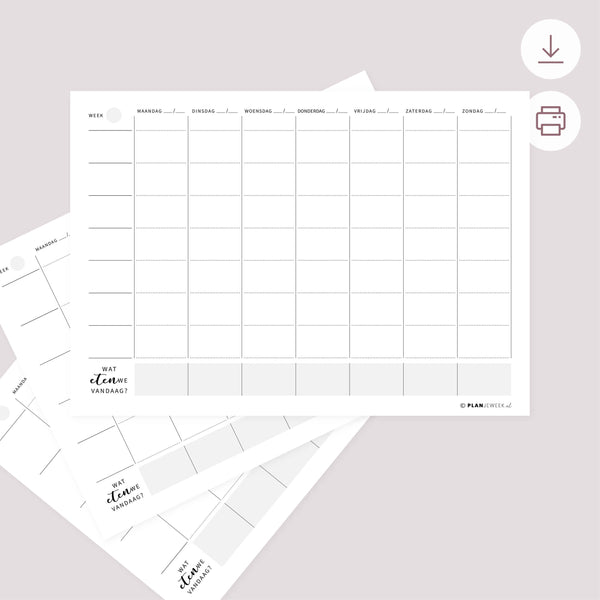 Printable - Gezinsplanner 4 tot 8 personen