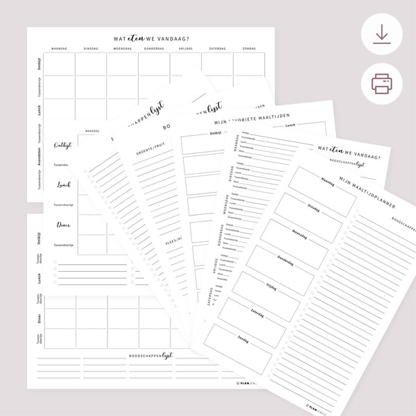 Printable - Maaltijdplanner en boodschappenlijst