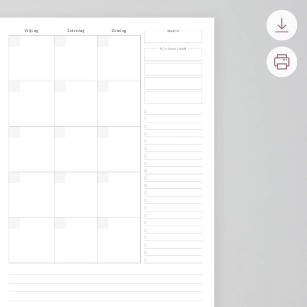 Printable - Maandplanner