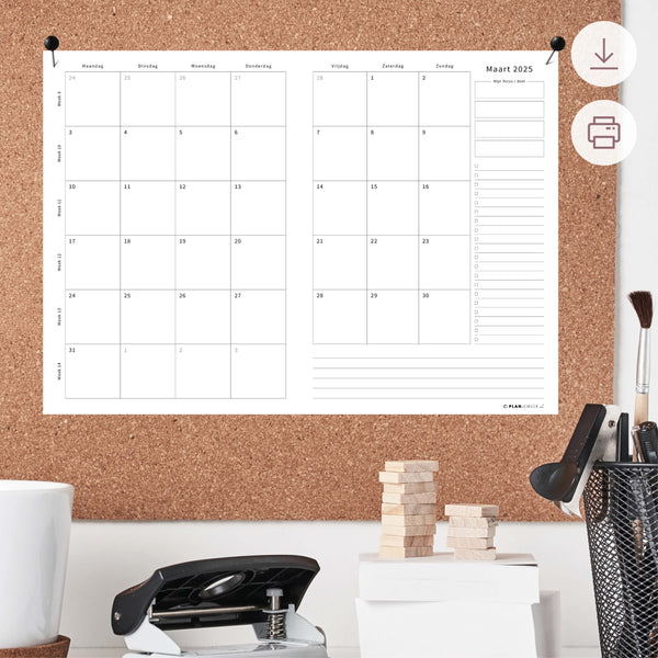 Printable - Maandplanner Maart 2025