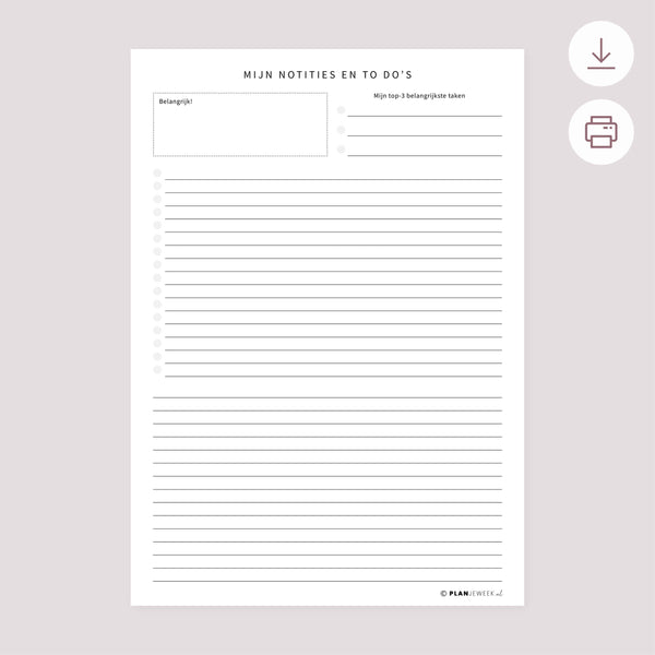 Printable - Notities en to do's