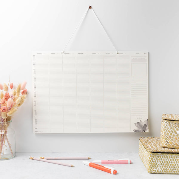 Prikkelarme weekplanner deskplanner Lotus A3 ophangbaar