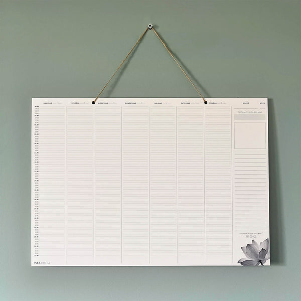 Prikkelarme weekplanner deskplanner Lotus A3 ophangbaar