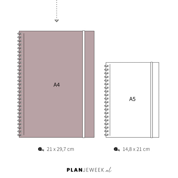 Prikkelarme weekplanner PREMIUM A4 planboek Bloesem